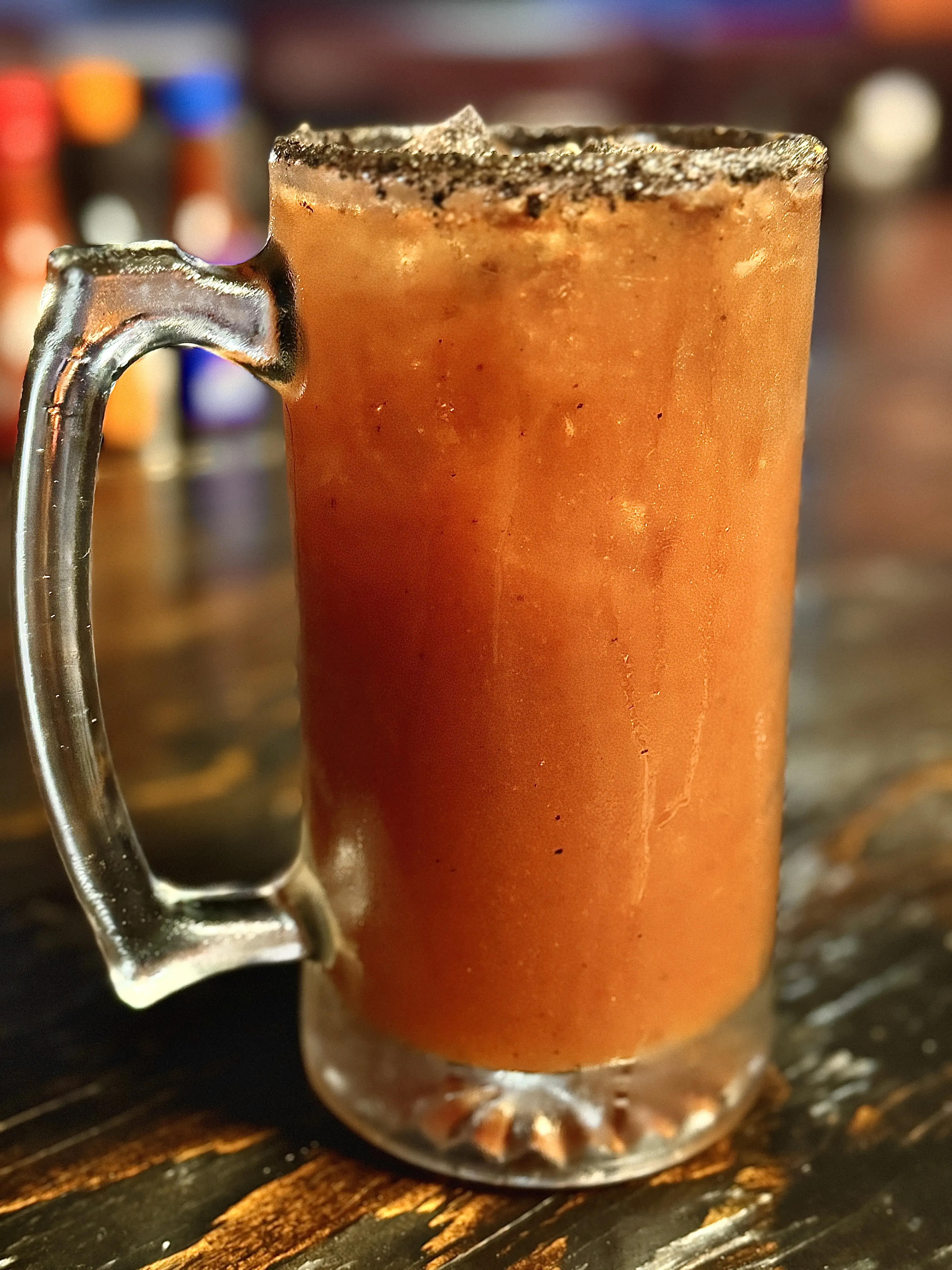 Our Famouse ice cold micheladas. A very popular mexaican cocktel consisting of your choice of beer, a tomato juice, and our home-made chilies.